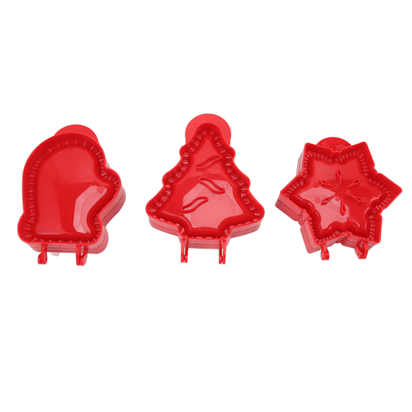 3-delad Mini Hand Pie Form Set - Julgran, Stjärna och Handske Former för Festlig Bakning - Perfekt för Julpaj och Godis