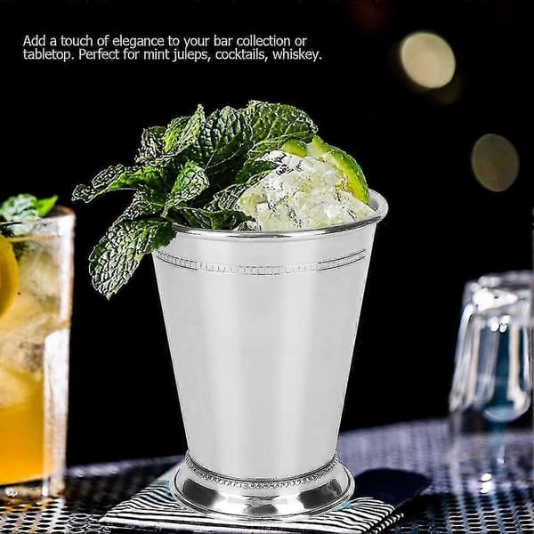 Julep-kopp i rustfritt stål 400 ml/14 oz, sølvbelagt perle-mintkopp Moscow Mule-kopp