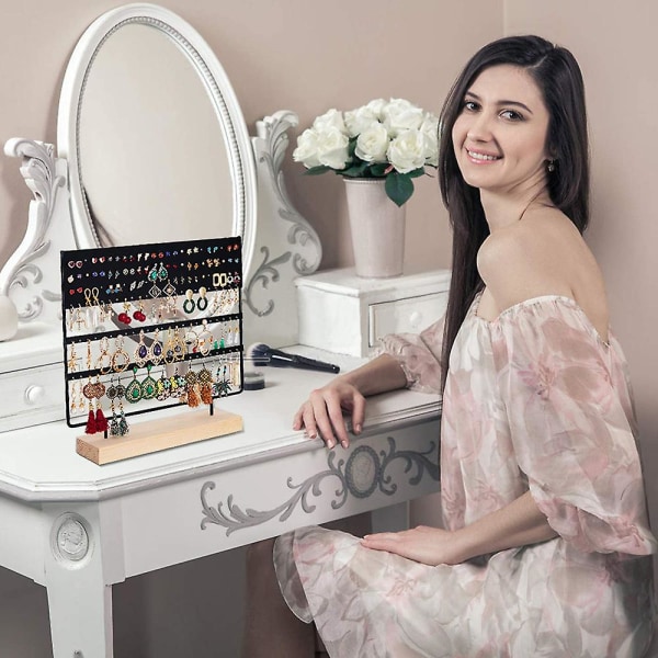 Örhängeställ Display 3-tiers öronnapphållare Smycken Organizer