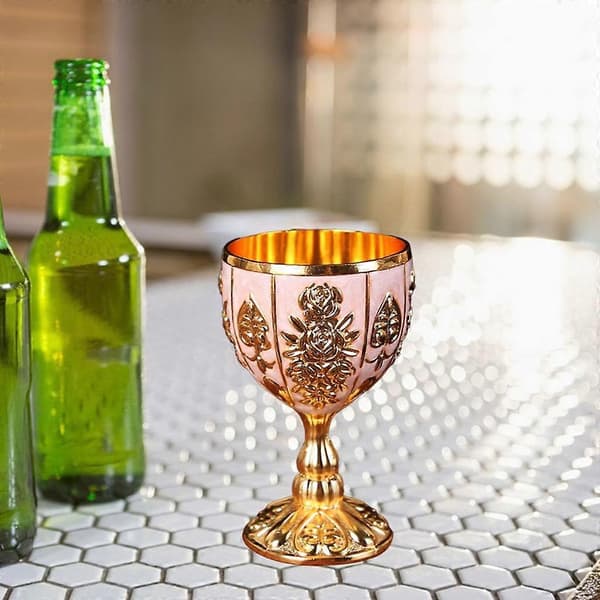 Begert preget kopp Elegant koppfester Drikkevarer Pink Gold as describe