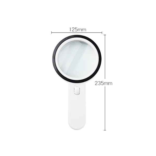 Extra large handheld powerful magnifying glass with 13 LEDs and UV lamp,