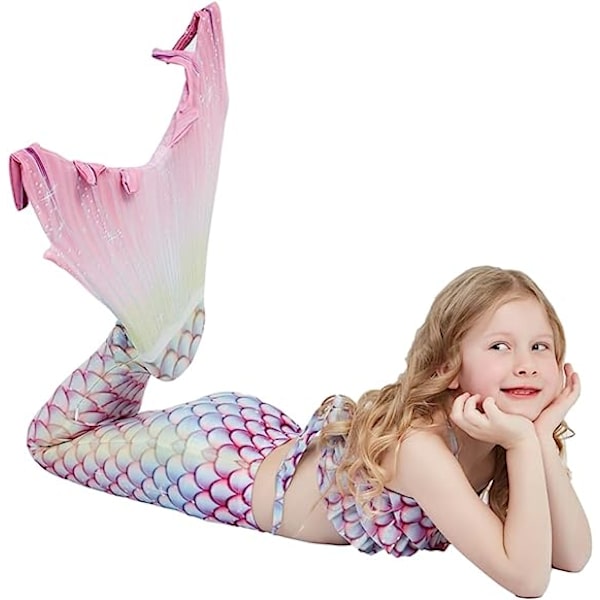 Tyttöjen Mermaid Tail -uimapukuasu Prinsessa Bikini set E402 3-4 Years