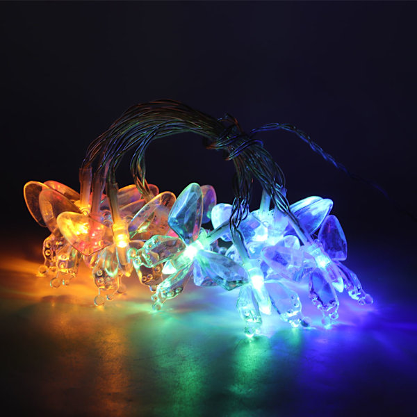 1,2 m / 3,9 ft 10 LED Butterfly Fairy String Lights - Farverige Hjem & Have Juledekoration