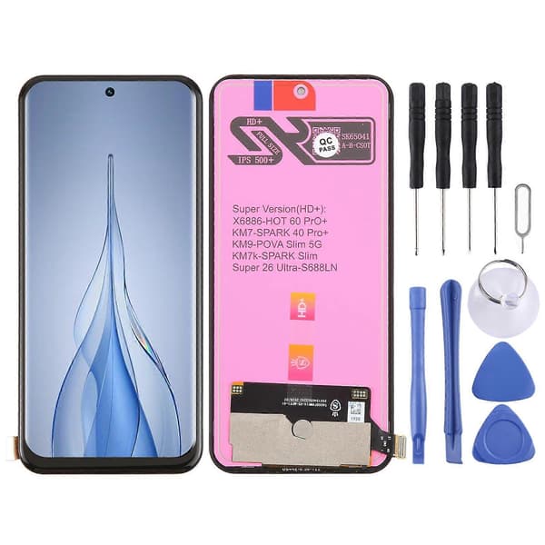 For Tecno Spark Slim KM7k TFT LCD-skjerm med digitizer komplett montering Not Specified