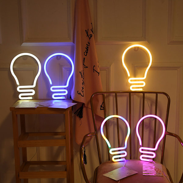 Glödlampsformad neonfest, bröllopsblåljus color