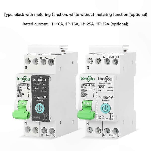 Smart trådlös fjärrkontroll för strömbrytare White 32A without metering function