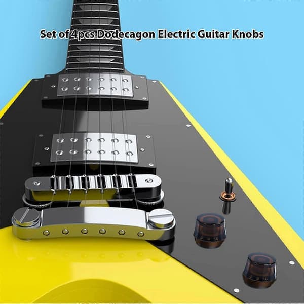 4st Tolvkantiga Elgitarrrattar - Volym- och Tonratt kompatibel med EPI Bas LP Gitarrdelar Ersättning KF