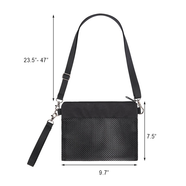 Mesh Messenger Tasker til kvinder Gennemsigtig skuldertaske Sort taske Mode lille håndtaske med lang 245e | Fyndiq