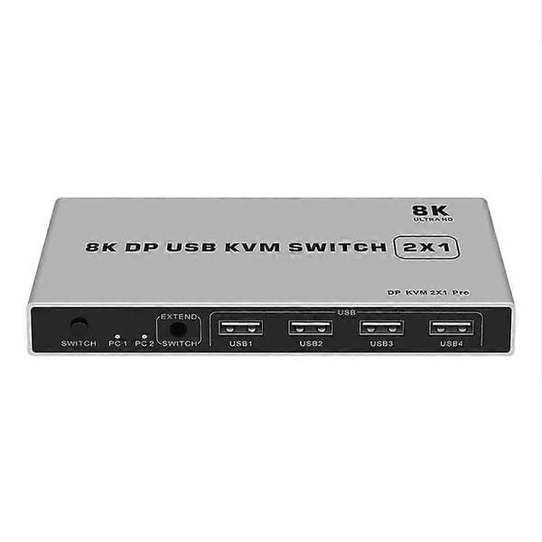 (Ny) 8K KYSW59 60HZ DP USB KVM-switch 2-i-1 Datordelningsenhet Not Specified