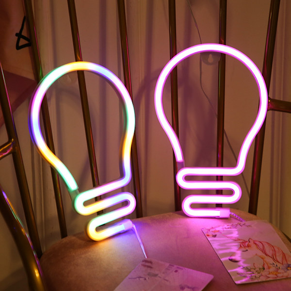 Glödlampsformad neonfest, bröllopsblåljus color