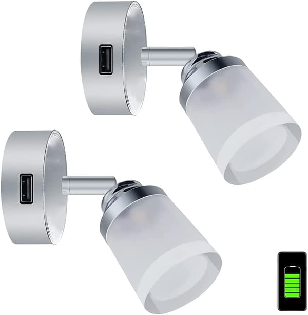 【YD】12V LED Reading Light with USB, 3W Touch Switch Wall Spotlight, Caravan Interior Dimmable Bedside Lamp for Boat RV 12V LED Reading Light with USB