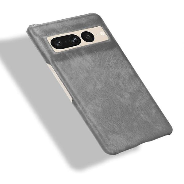 【Ny】 Til Google Pixel 7 Pro 5G Støtsikkert PC + PU-deksel med litchitekstur Grey