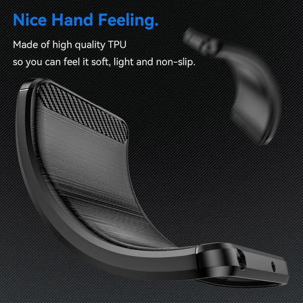 För Nothing Phone 3a kolfiberborstad textur TPU-telefonfodral Black