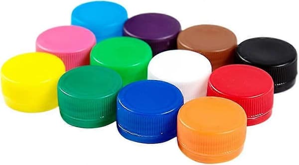 【BQ】100 st plastflasklock färgglada flaskskyddslock för barn dagis DIY-hantverksprojekt klippböcker