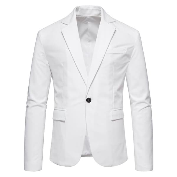 Herreblazer med to knapper, smal passform Hvit White 2XL