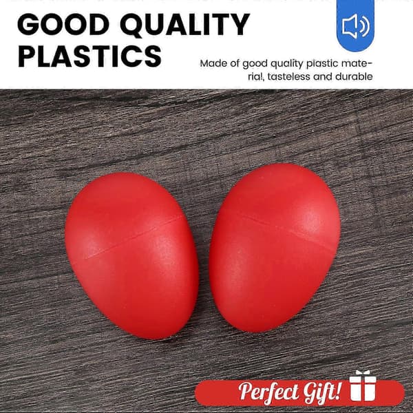 1 par plastperkusjon musikalske eggmaracas rød Red