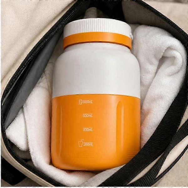 Bærbar Multifunksjonell Juiceblenderkopp, 1300 ml, 2 Lokk, Beige DU