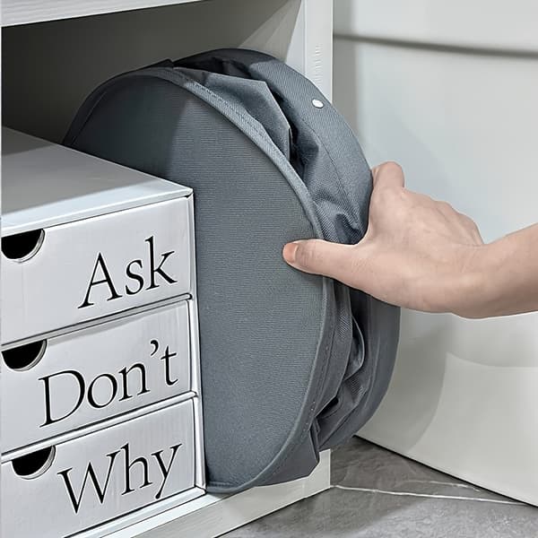 【YD】Foldable Lightweight Storage Basket Open Top Multifunctional Bucket with Handle for Picnic Beach Laundry Apricot Gray