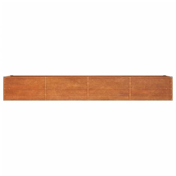 【YD】vidaXL Højbed rustent 320x80x45 cm rustfrit stål Brun 16580
