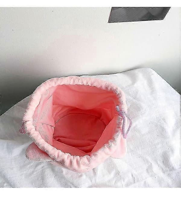 【YD】1 pak sød fluffy grisling makeuptaske, mulepose med snøre