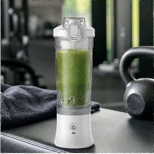 Bærbar oppladbar blenderkopp, hvit, 600 ml, for smoothies og proteinshakes DU