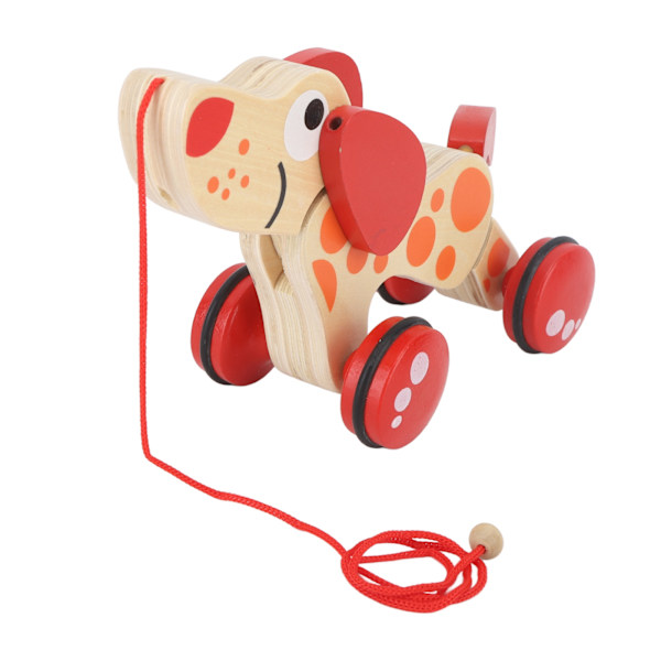 Push Pull Toy Pull Walk Along Pull Trä Hund Hund Walk En lång valp Trä Pull Toy för promenader småbarn Hundstil