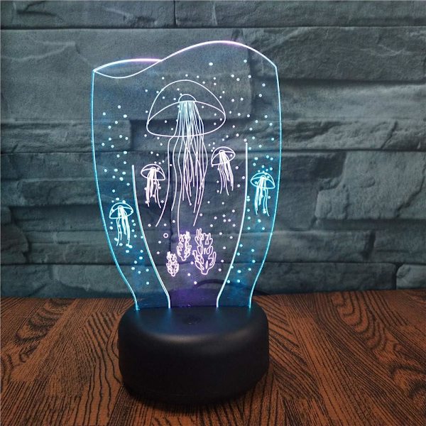3D-optinen illuusio meduusa värikäs valotehoste Touch