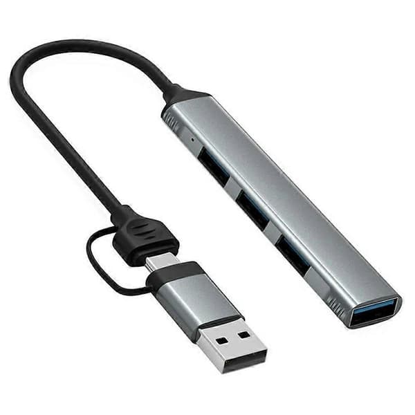 (Ny) HC-77 Bærbar USB-C / USB-A Plug HUB USB3.0 og 3 x USB 2.0 Dockingstasjon i aluminiumslegering Not Specified