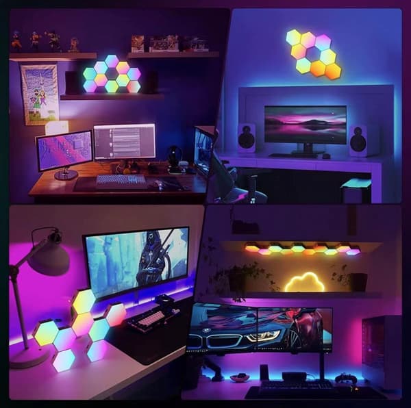 【YD】Hexagon Light 8-pack LED Wall Panels RGB Gaming Light