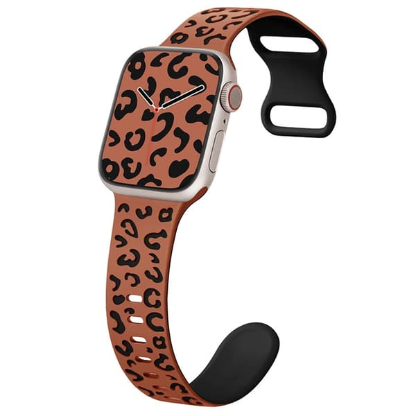 【YD】Apple Watch 38/40/41 Urrem Leopard Brun/Sort 17