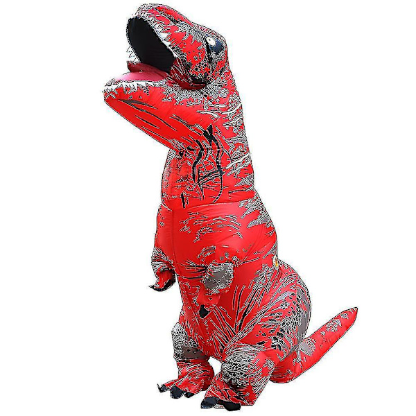 Lasten aikuisten dinosaurukset puhallettavat cosplay-asut T-rex-anime sarjakuva juhlapuvut Halloween-kustannukset red