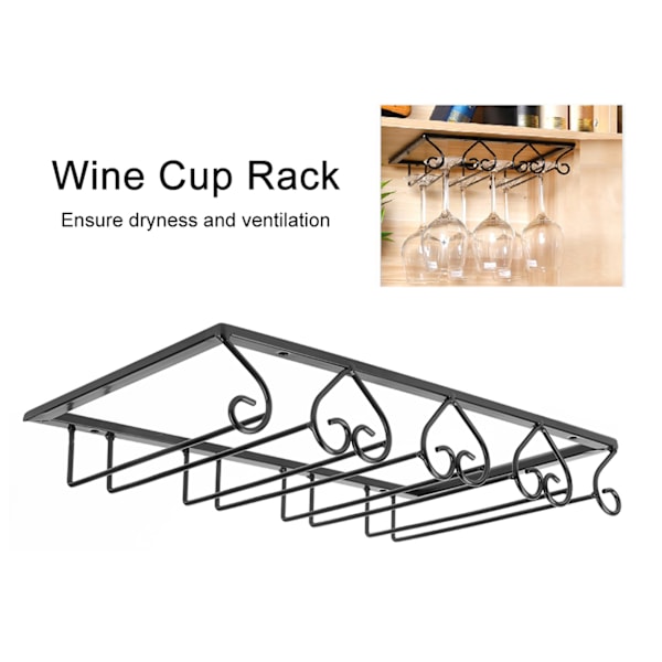 Hjerteformet Jern Vin Glas Holder Stativ - 3-Slots Display Hylde Organizer & Dekorativ Opbevaringsløsning