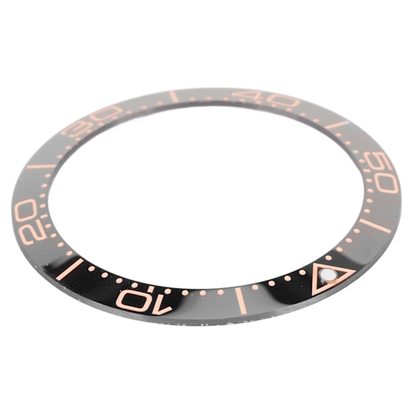 Keramisk Klockring - 38mm Professionell Bezel Insats Ersättningsdel för Urmakare med Svart Bas och Roséguldsiffror