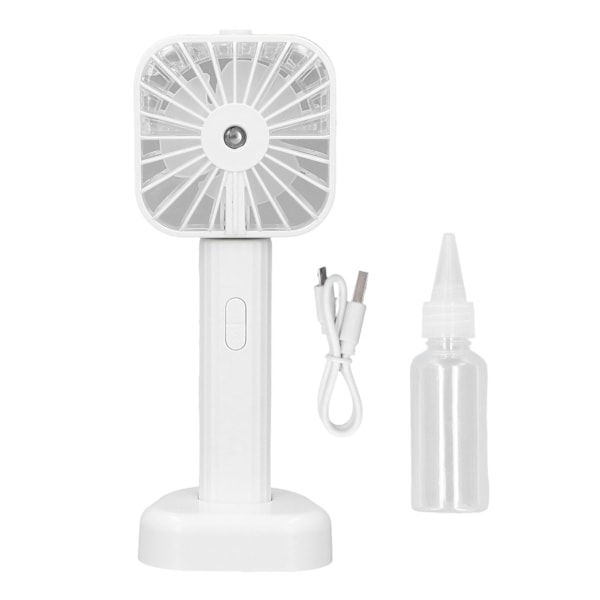 Portable Handheld Misting Fan Rechargeable USB Battery Operated Quiet Spray Cooling Fan for Travel Outdoors - White