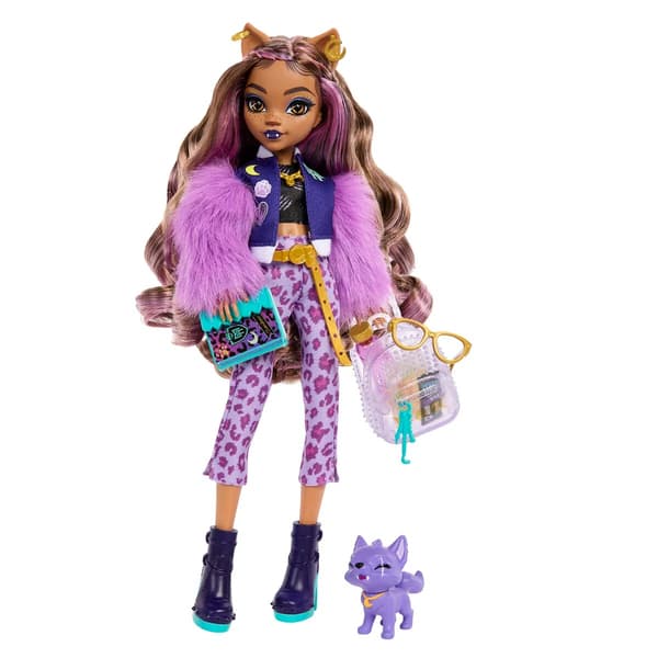 【YD】Monster High Clawdeen Wolf Dukke med kæledyr Multicolor multifärg