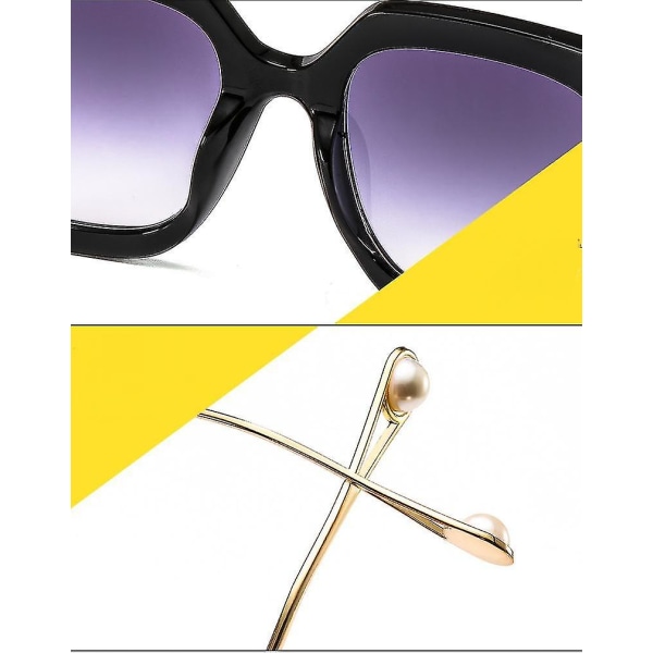 Neliömäiset gradienttilasit, paksut metallirunkoiset aurinkolasit miehille ja naisille - kilpikonnankuorikehys teepala tortoise shell frame tea piece