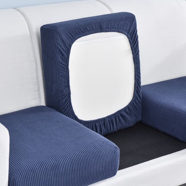 【YD】Elastisk Sofatrekk Stretch Slipcover Sofatrekk 1/2/3 Seter B Blue Double seat
