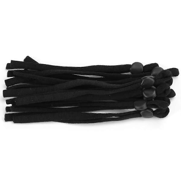 200 st elastiska band justerbart spänne stretchig öronögla rep snöre för sömnad Black Flat