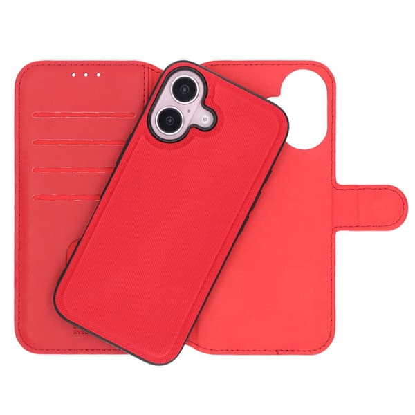【YD】iPhone 16 Plånboksfodral Magnet Rvelon - Röd Röd red
