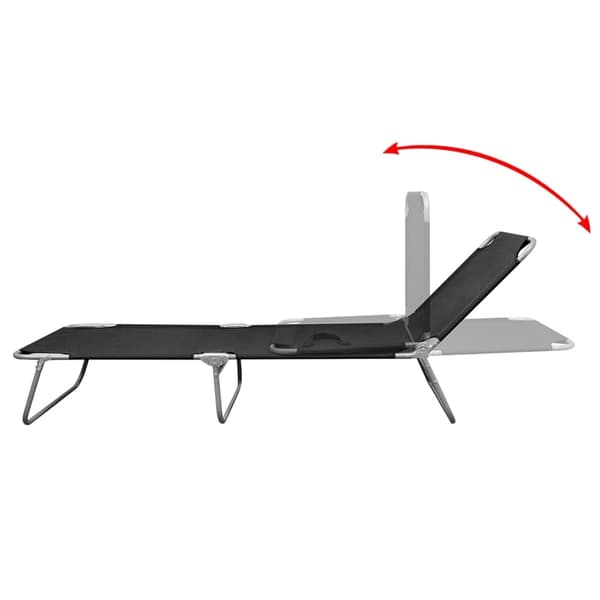 【YD】vidaXL liggestol med justerbart ryglæn, foldbar, sort Black Svart