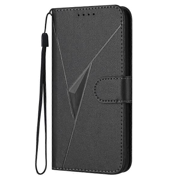 Telefonfodral i läder med triangelmönster och spänne Black For Nothing Phone 2a