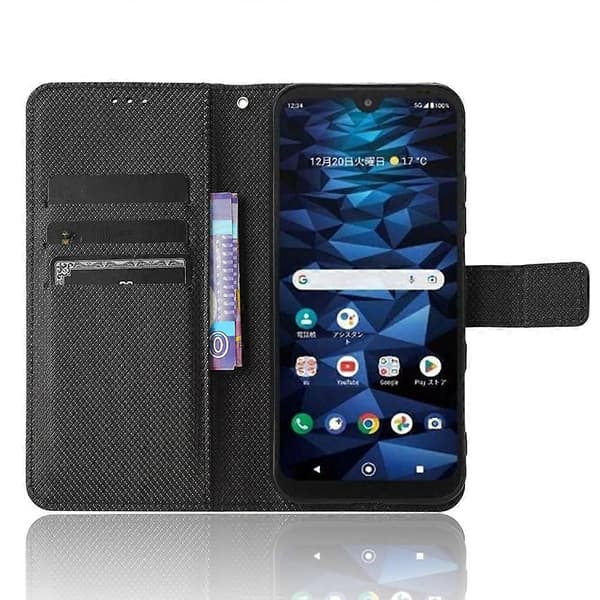För Kyocera Digno SX3 KYG02 Diamanttextur Läder Telefonfodral Black