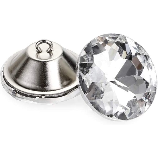 50 st 20 MM diamantslipade klara kristallglasknappar runda knappar