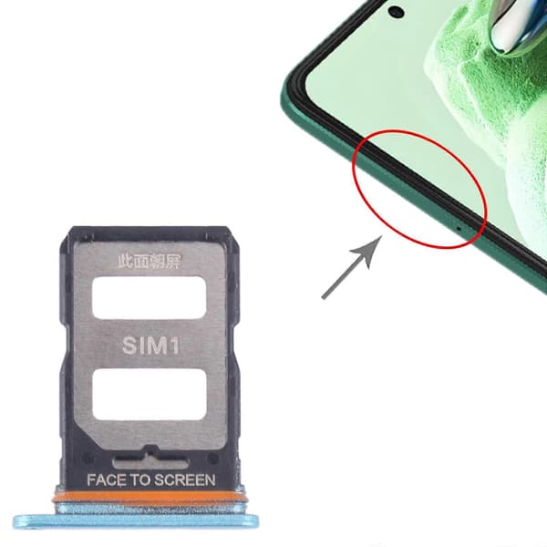 (Ny) För Xiaomi Poco F5 SIM-kortfack + SIM-kortfack Blue