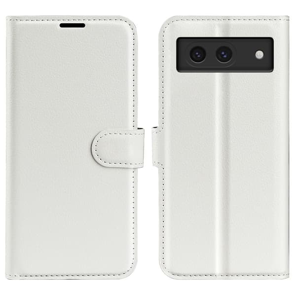 【YD】Google Pixel 8A Litchi Læder Etui Hvid 65