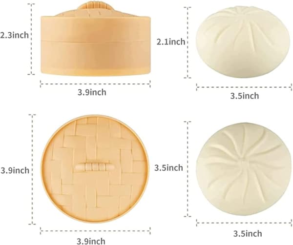 [YD]Stressbolde Legetøj - 4-pak Store Dampede Dumplingboller, Sq
