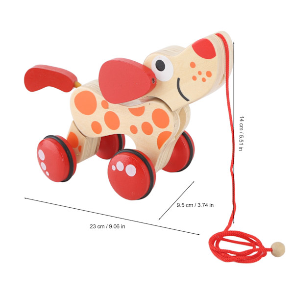 Push Pull Toy Pull Walk Along Pull Trä Hund Hund Walk En lång valp Trä Pull Toy för promenader småbarn Hundstil