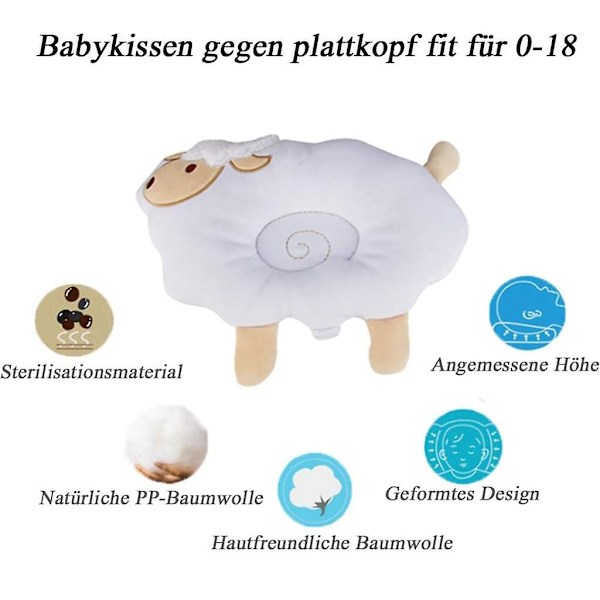 Baby Head Shaping Kudde Får