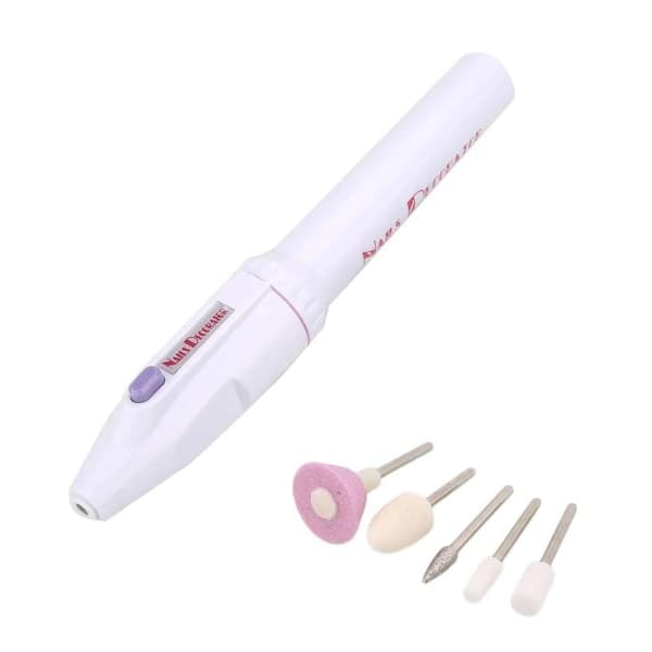 Elektrisk nagelfil - 5x huvuden vit