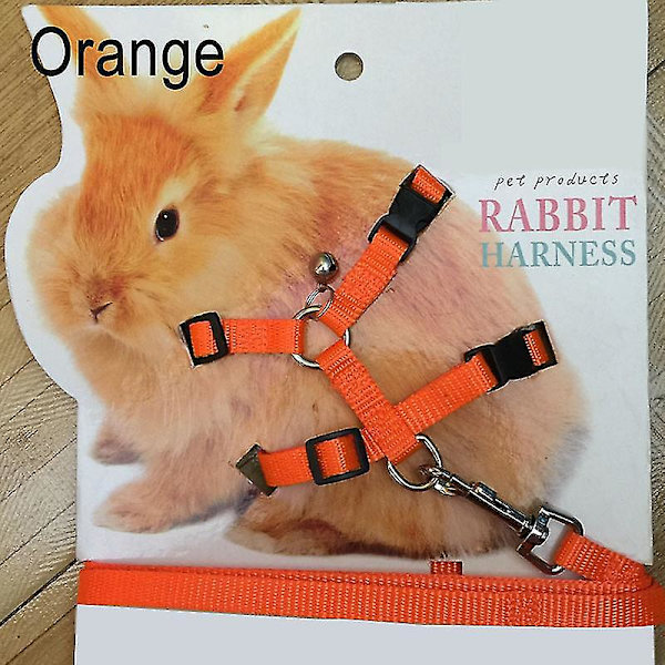 Pet Kanin mjuk sele koppel Justerbar kanin dragrep orange